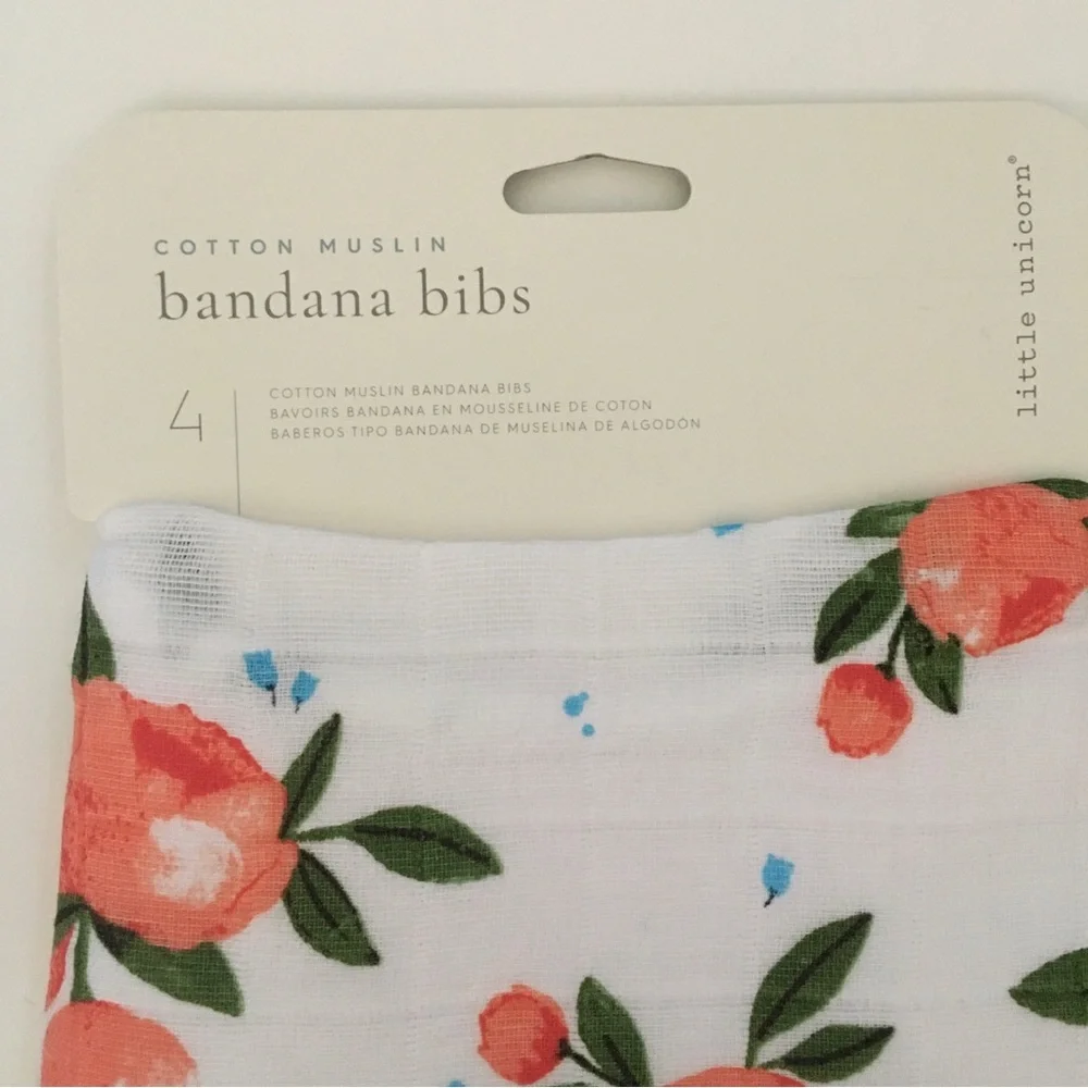 NEW Bandana Bibs Cotton Muslin 4pk | Little Unicorn